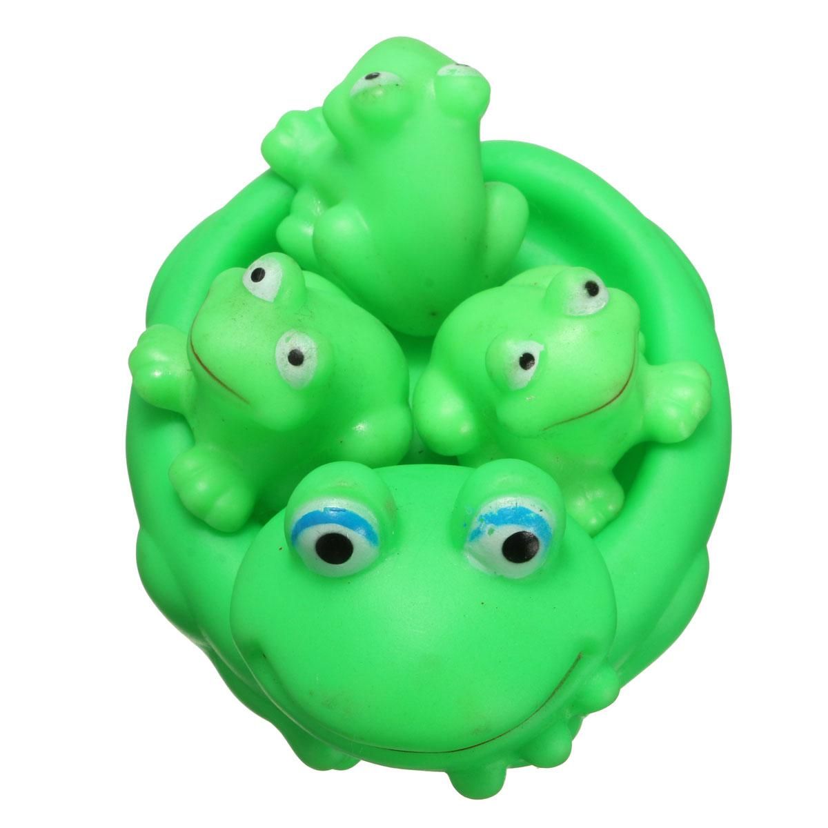 4Pcs/Set Frog Shaped Bath Shower Float Squeaky Toy
