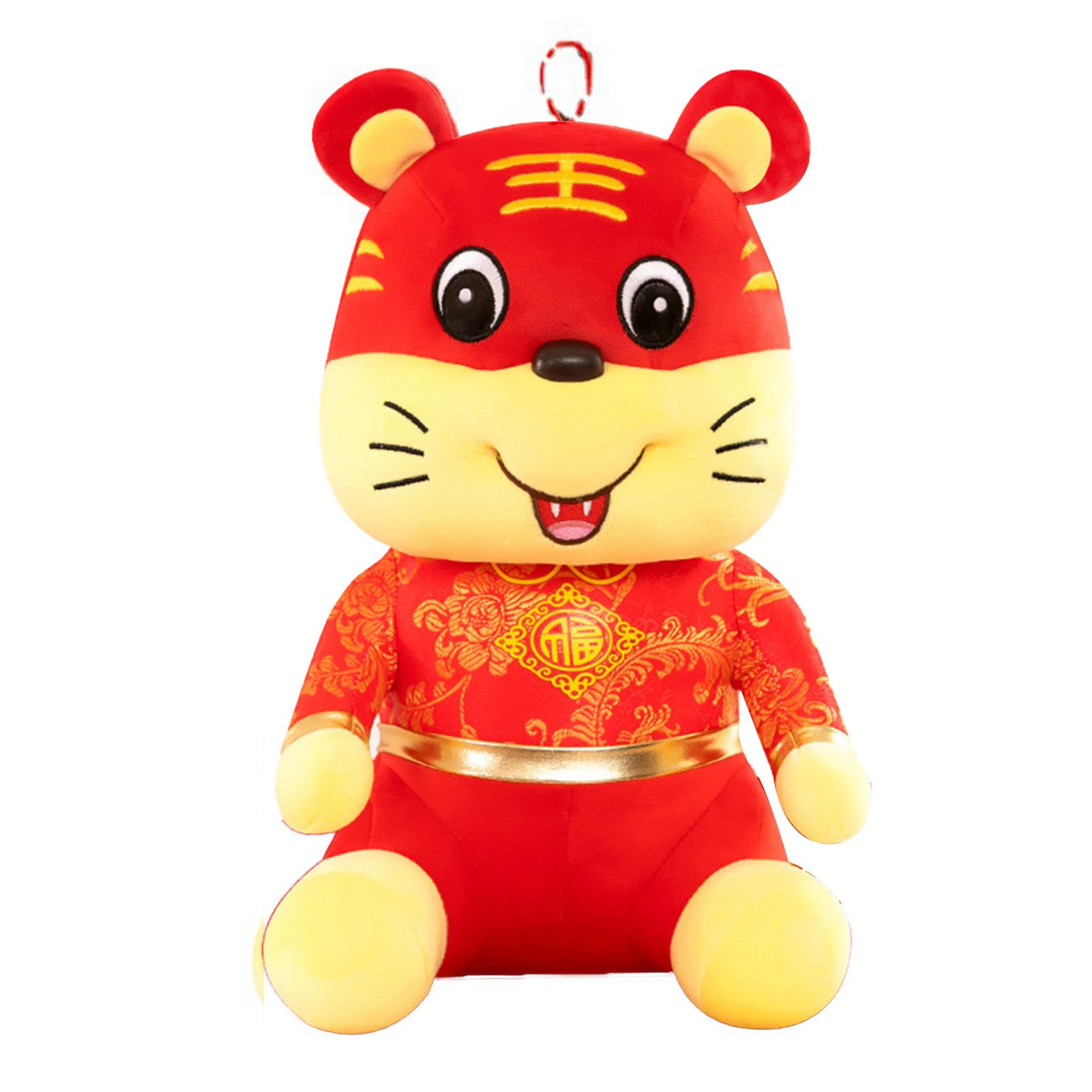 Tiger Mascot Plush Toy Festive Collectable Festival Gift Chinese New Year Tang Suit Zodiac Plush Tiger for Decor
