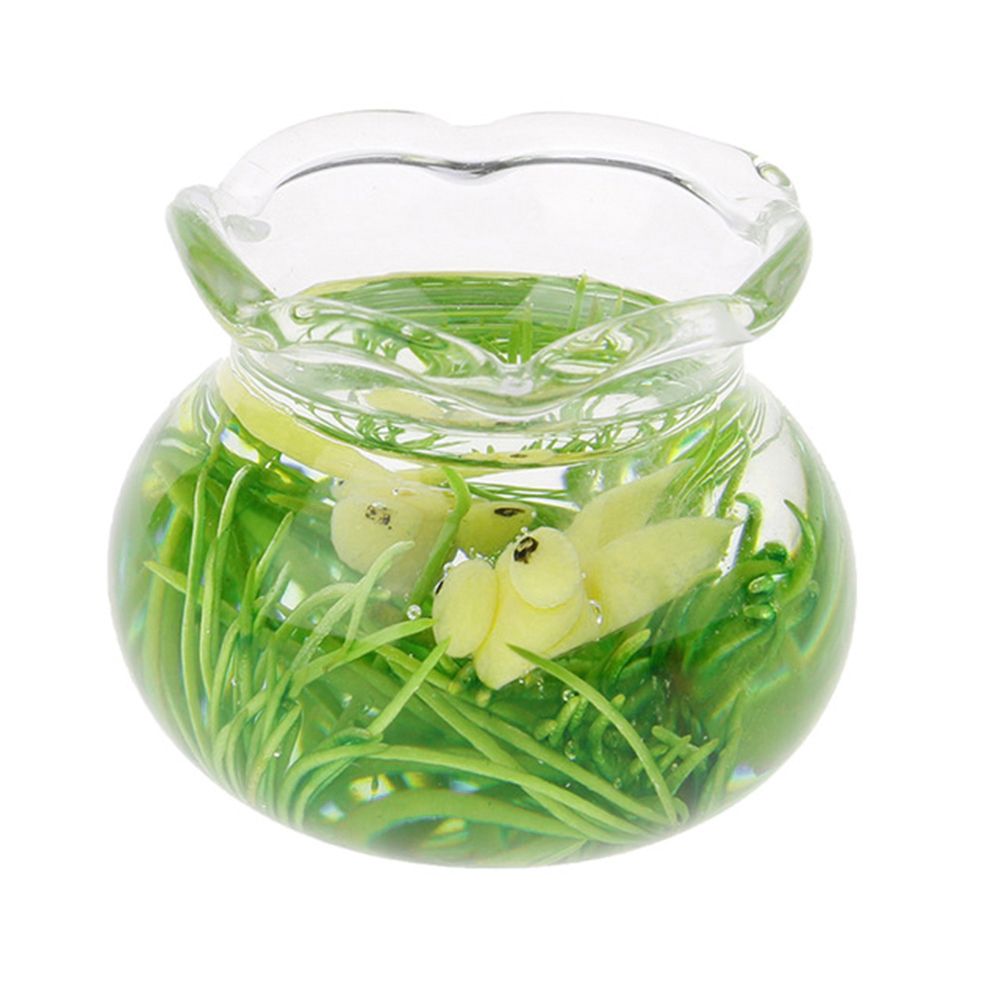 Miniature Simulation Glass Fish Tank Aquarium for 1/12 DIY Dollhouse Decoration