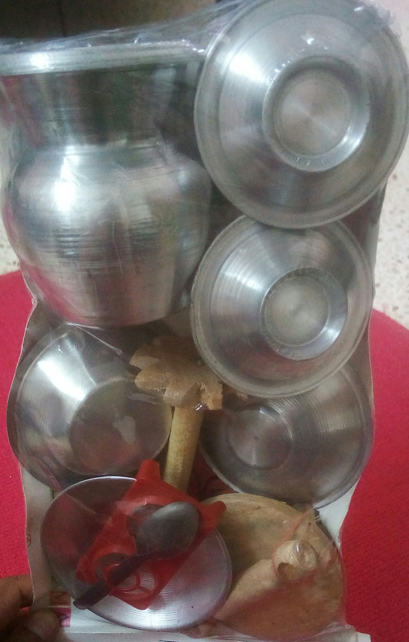 Baby Fumy Set Silver Kitchen Toy for Kid with Wooden Ruti Maker