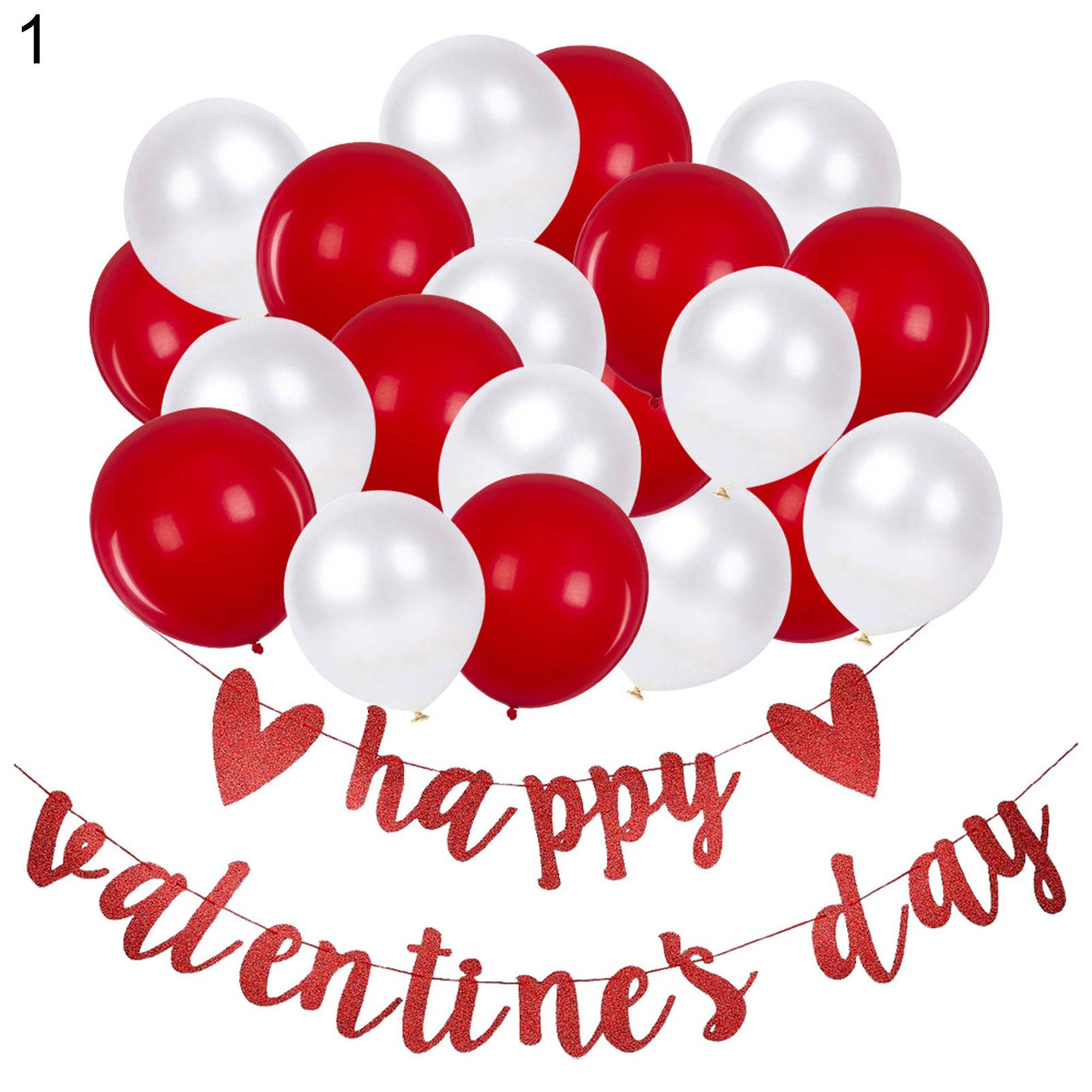Romantic Balloons Decorative Flag Valentines Party Paper Banner Hanging Ornament