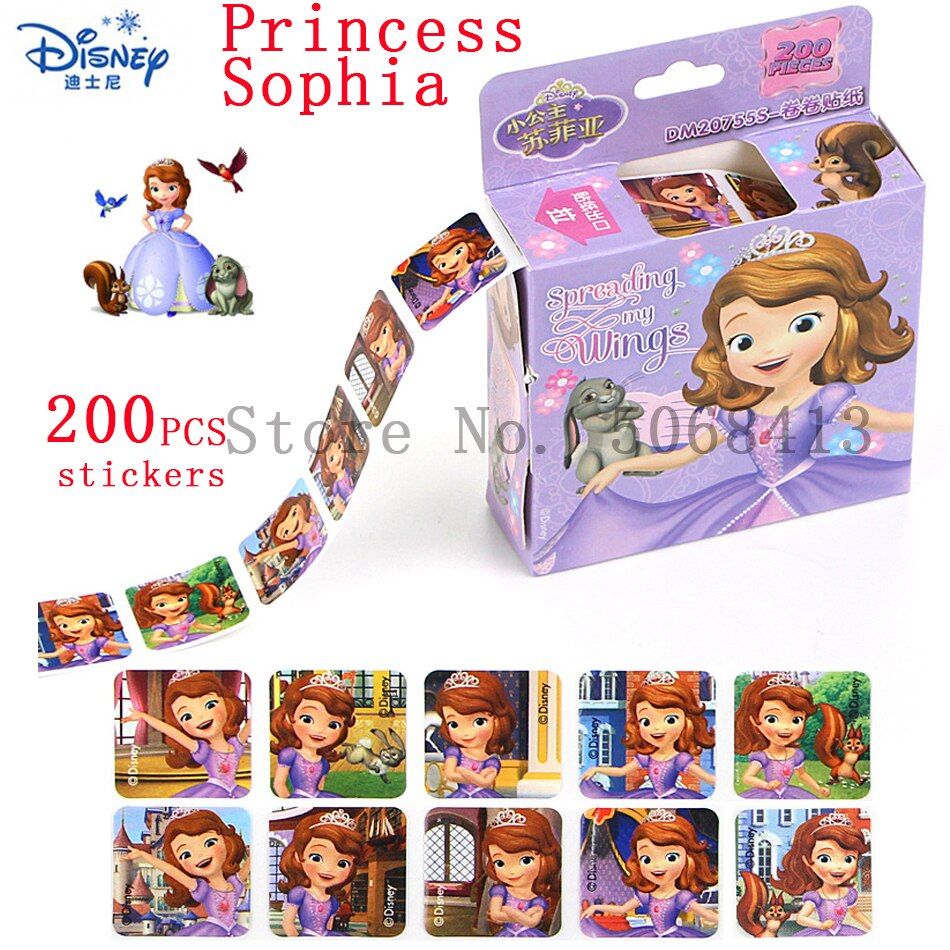 200PCS/1 Box Disney Mickey Frozen Snow White Sophie Sticker Suitcase Bicycle Computer Skateboard Child Gift