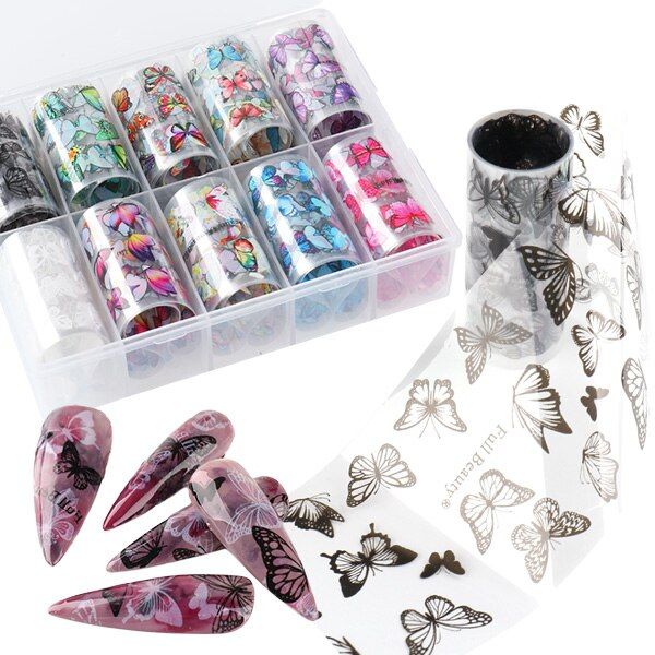 1 Case Animal Snake Skin Nail Foils Wraps Sexy Leopard Print Stickers For Manicure Transfer Foil Nail Design Accesoires Tip LE99