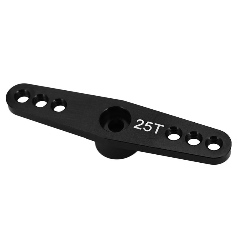 2x 25T Steering Servo Arm Horn Metal Full Throttle Parts Double Steering Arm for Futaba Black & Blue