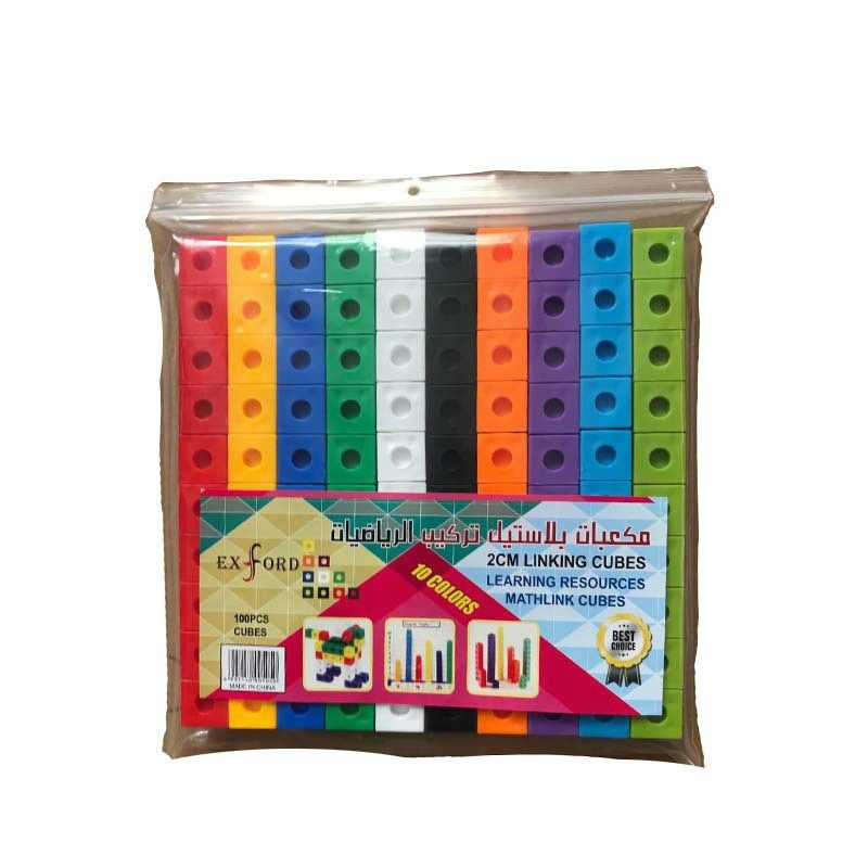 100Pcs 10 Colors Linking Counting Cubes Snap Blocks Teaching Math Manipulative Kids Early Education Hands on Combination of Toys