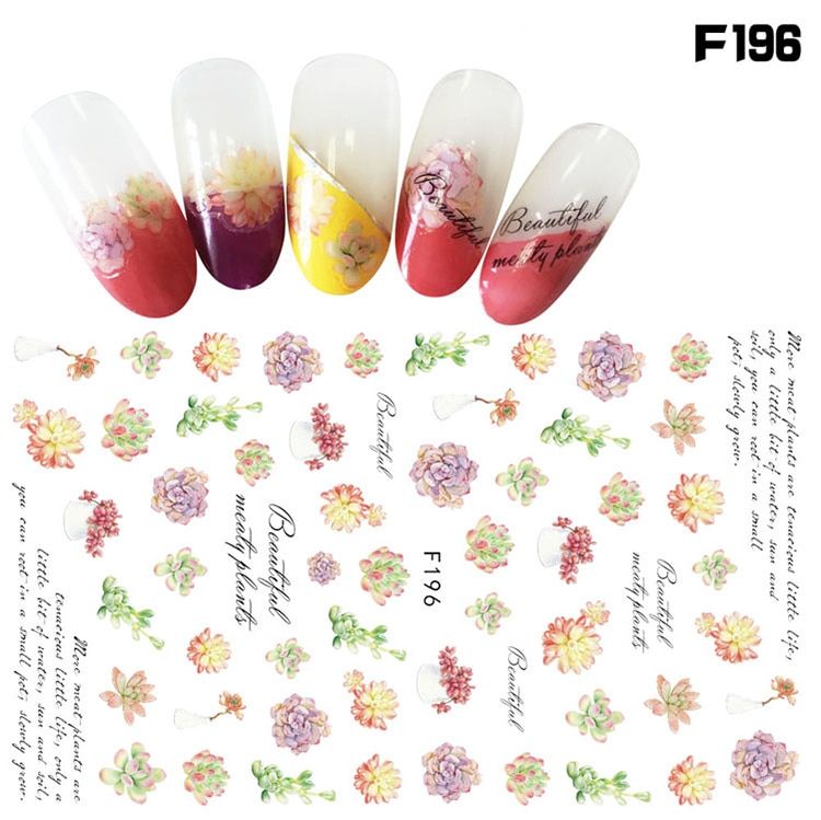 3D Nail Stickers  Ink Painting Flowers Dandelion Leaves Animal Pattern Self-adhesive Slider Design For Manicure Nail Art Decor