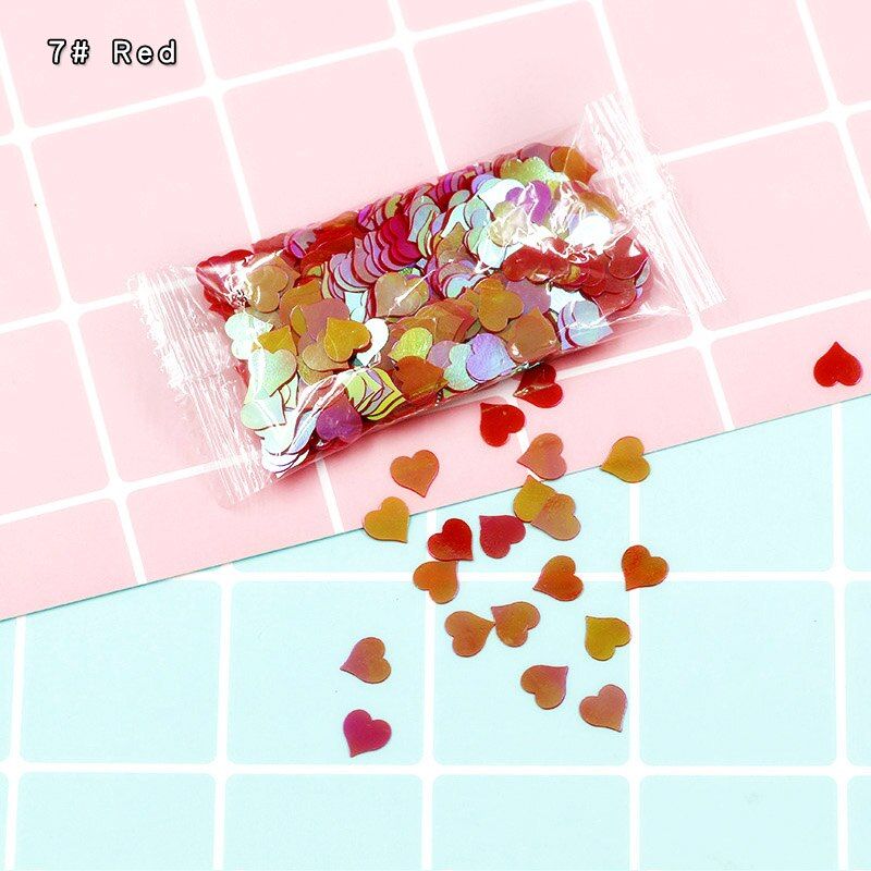 Cute Glitter Sequins Heart Shape For Fluffy Slime Supplies Charm Lizun Decoration Kids DIY Toys Slime Accessories Filler 10g
