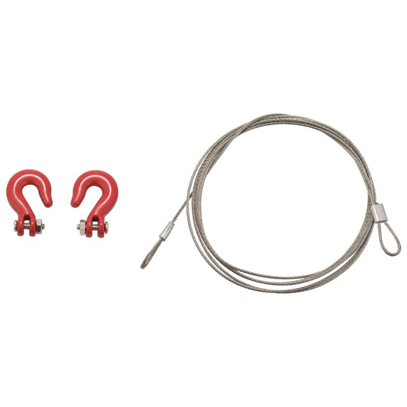 1: 10 RC Crawler Accessories Metal Trailer Wire Rope Tow Rope with Hooks for RC Car 1/10 D90 Axial SCX10 Truck RC Car Parts
