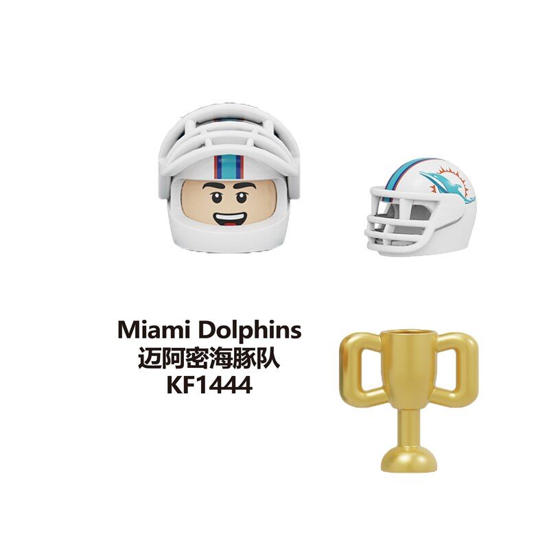 2021 Action Figures Heads Sports Series Football Player Toy Assembled Bricks Buiding Blocks Educational Toys For Kids KF6128