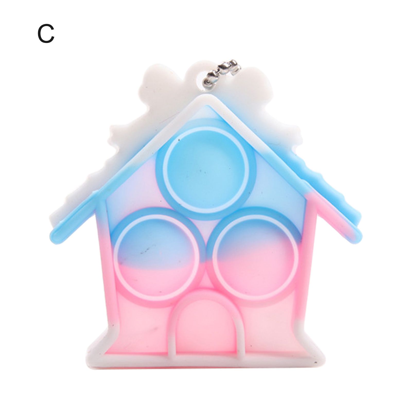 Squeeze Bubble Toy Parent-child Interaction Stress Relief Silicone Fidget Sensory Toy Keychain Puzzle Toy