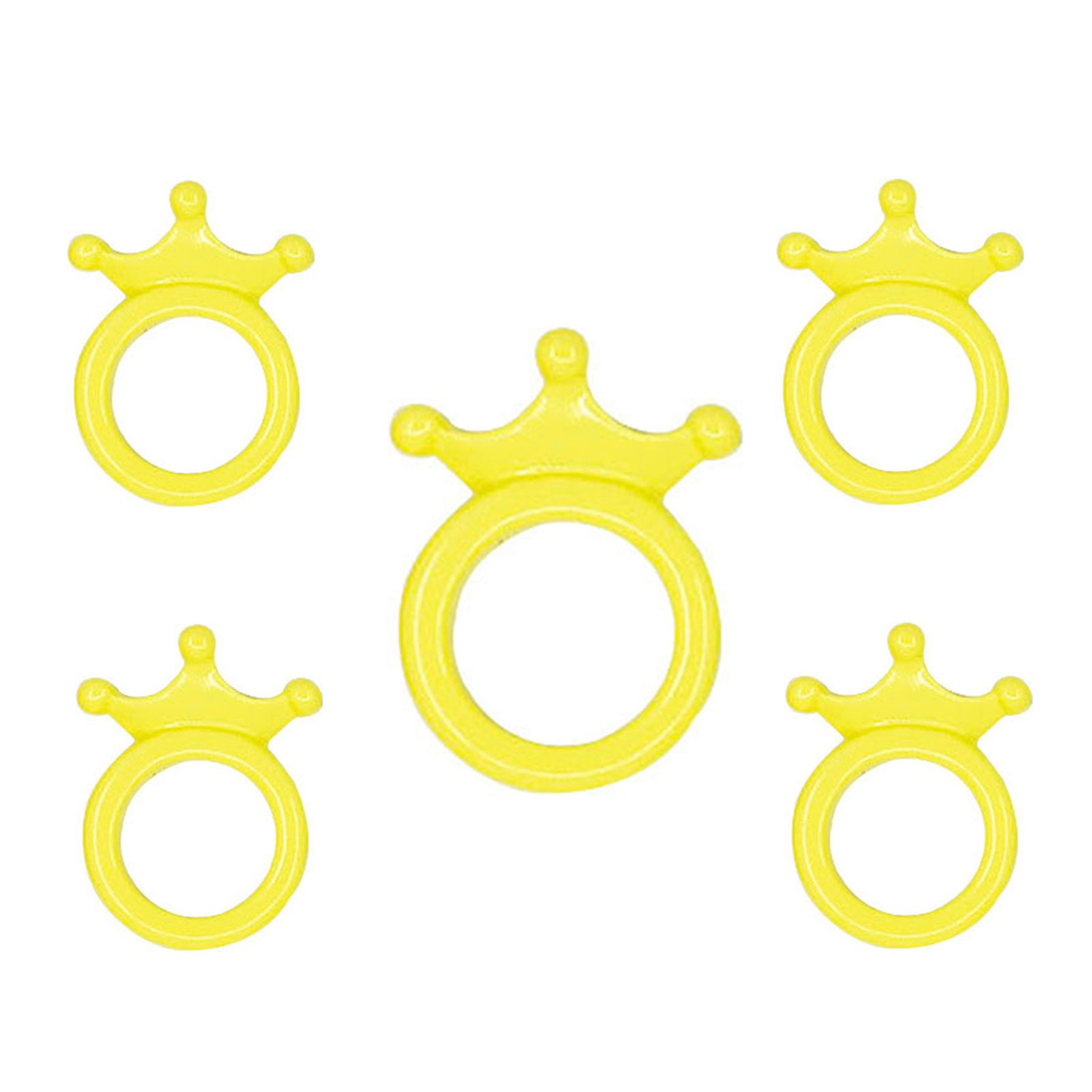 5Pcs Simulation Crown Design Ring Miniature Toy Dollhouse Jewelry DIY Decor