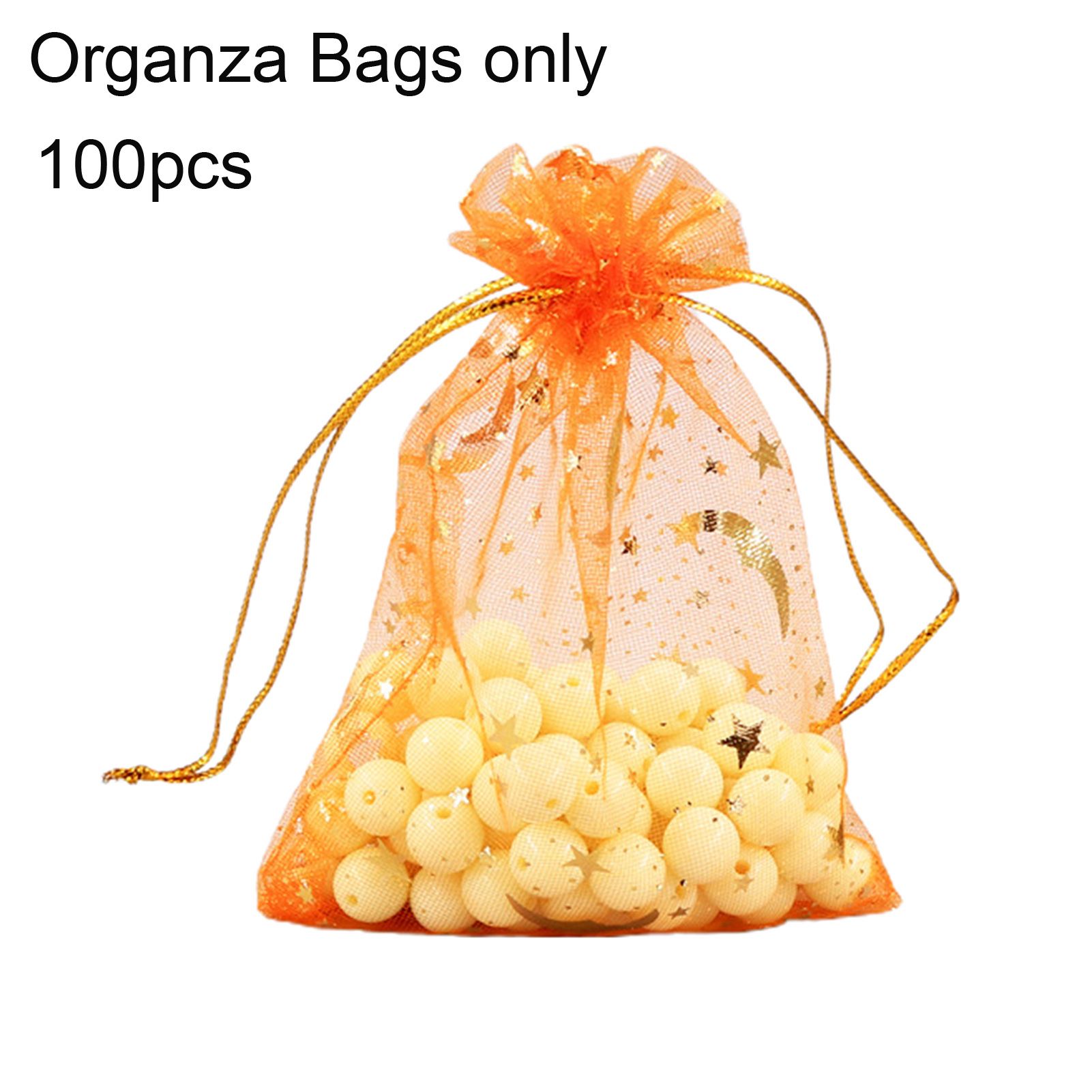 Candy Bag Drawstring Golden Moon Star Sheer Organza Candy Pouch