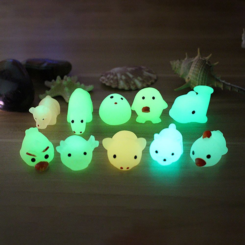Cute Luminous Mochi Squishy Cat Antistress Toy Slow Rising Squeeze Healing Fun Kids Kawaii Toy Stress Reliever Decor Gift