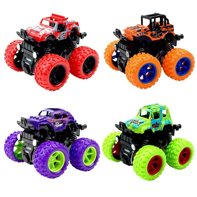 1pc 9cm little jeep off-road vehicle strong big wheel inertia scale friction power car pull back model collection boy toy gift