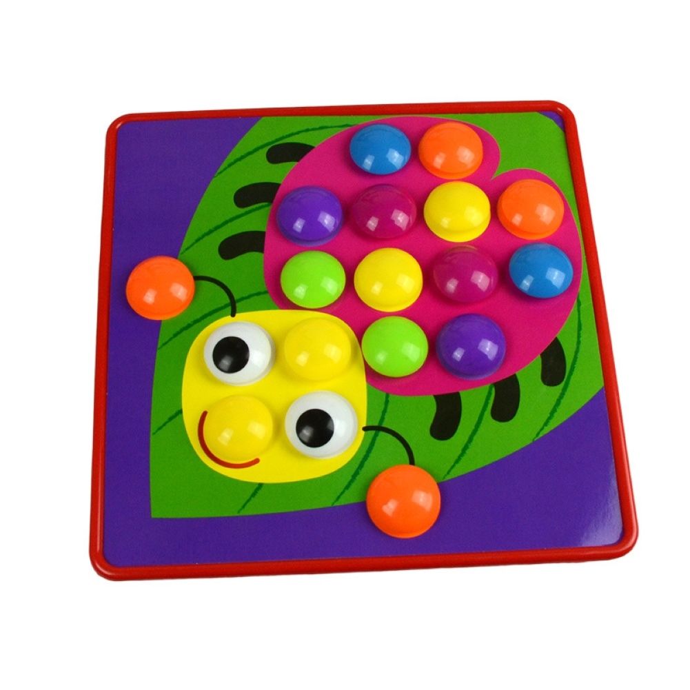 DIY Button Mushroom Nail Puzzle Enlightenment Educational Toys Kids Holiday Gift