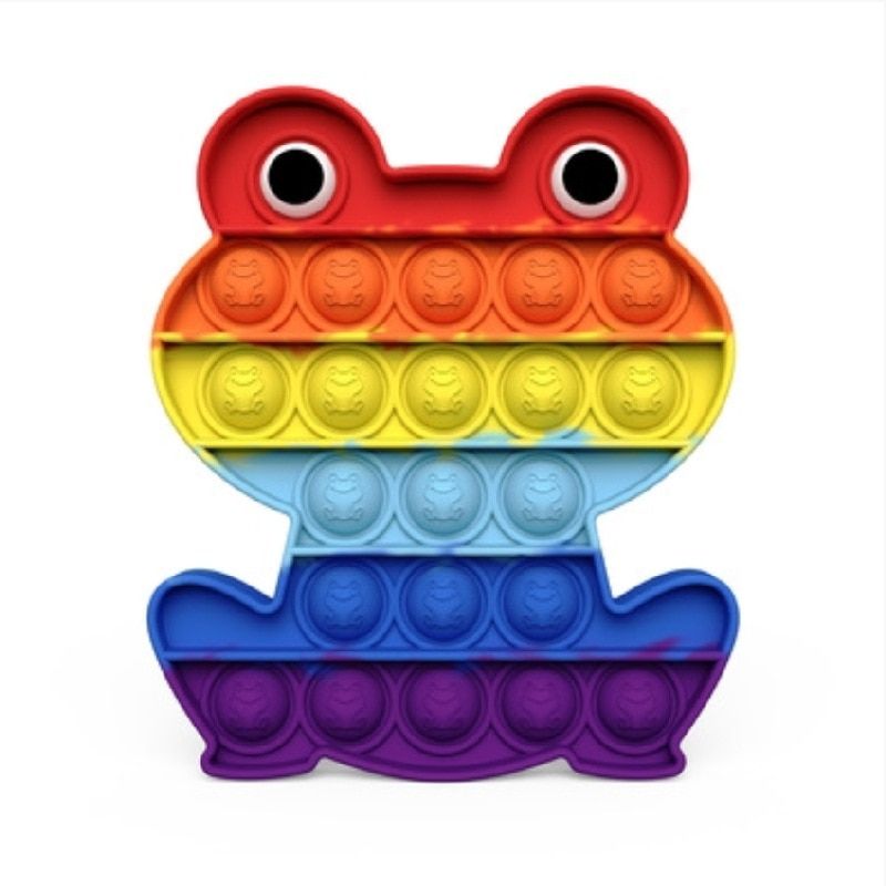 Pop Fidget Reliver Stress Toys Poppis Rainbow Push Bubble Antistress Toys  Children Simple Dimple Toy To Relieve Autism