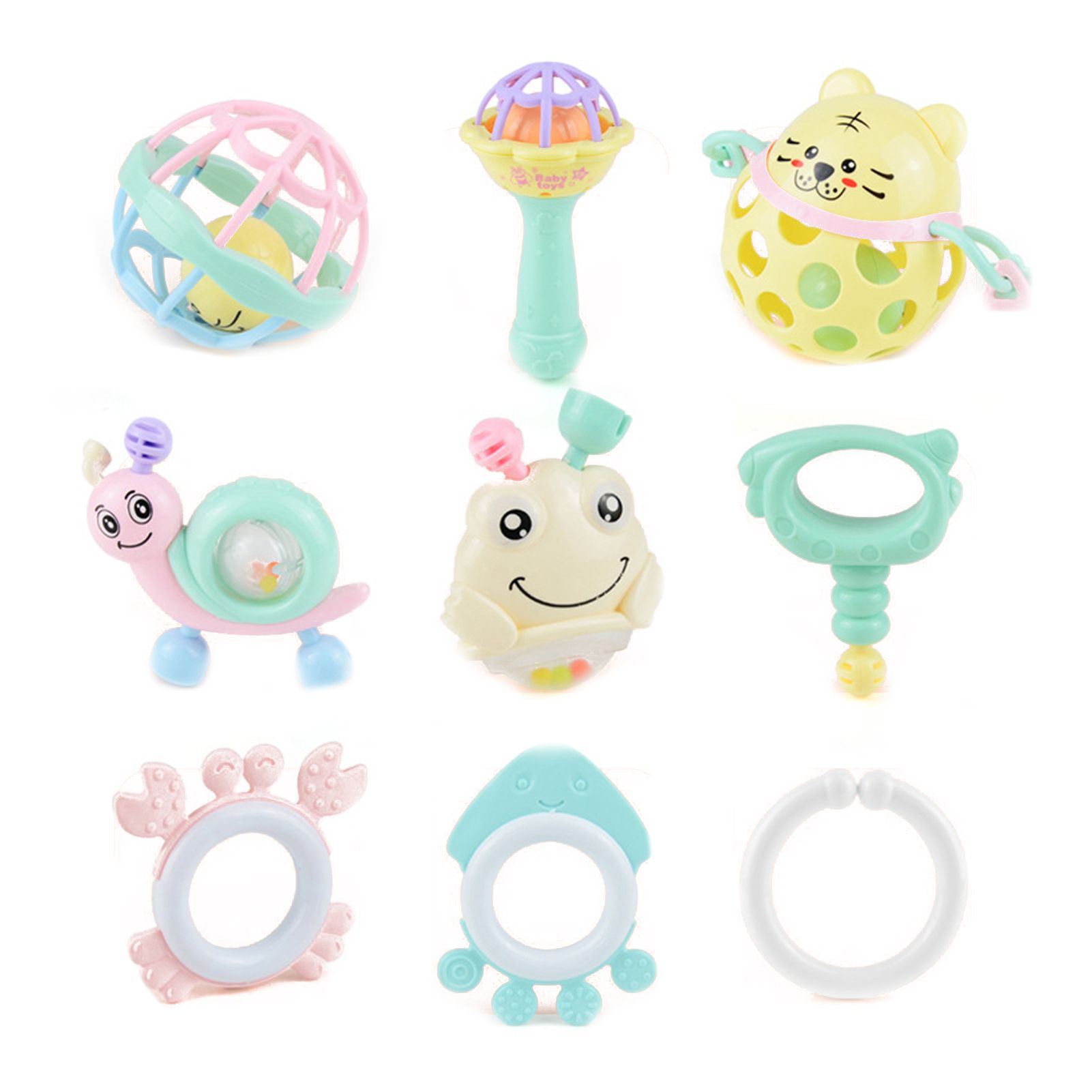 Infant Teether Toys Vibrant Color No Odor Baby Teether Toys