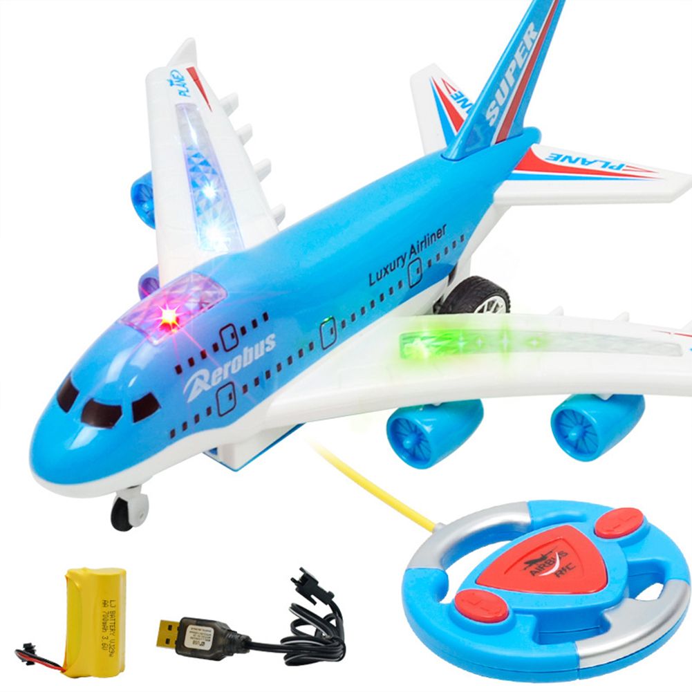 4 Channels Electric Remote Control oy Imitation Airliner for Age above 6 Years Kids color