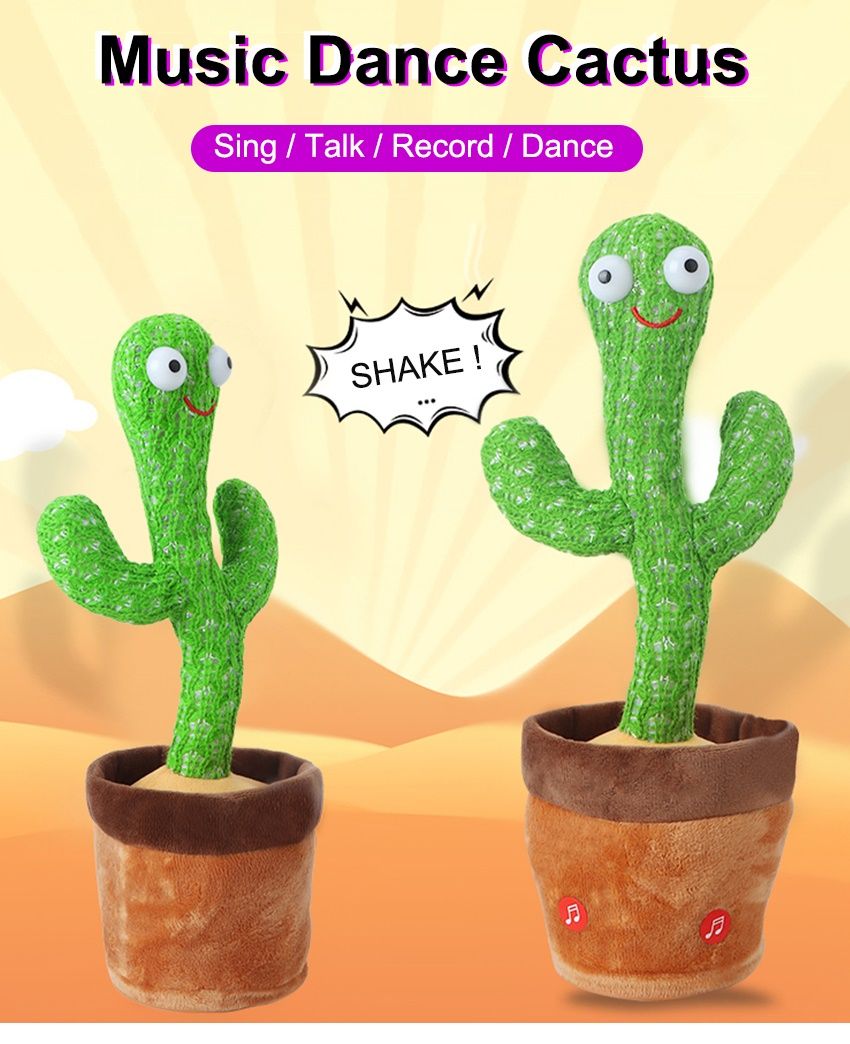 Cactus Singing Dancing Toy Cactus Twisting Cactus Cute Plush Toy Education Toy Plush Toy and Children Playing Birthday Gift Kids Toy