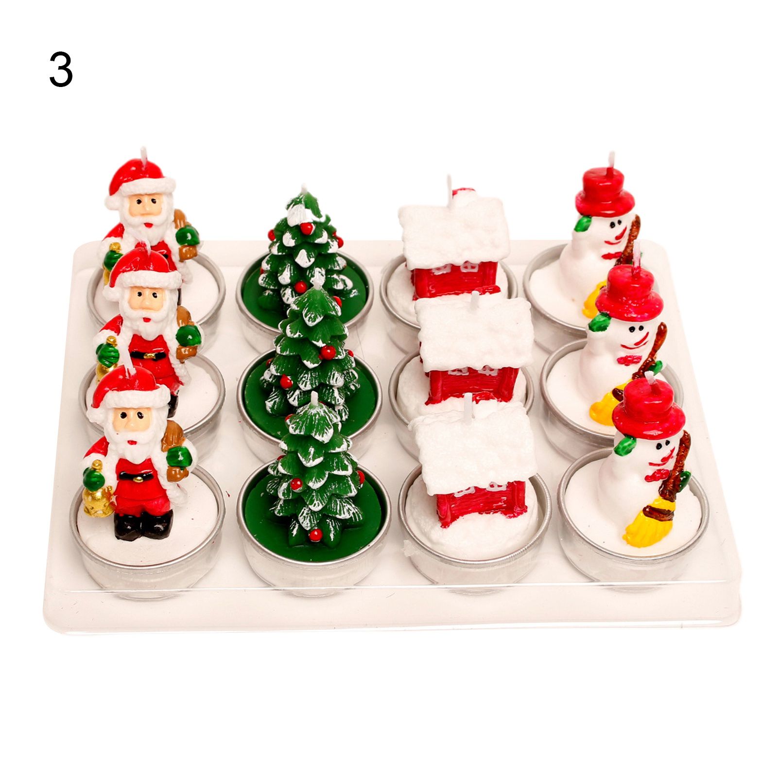 Christmas Candle Attractive Xmas Element Shape Festival Candle