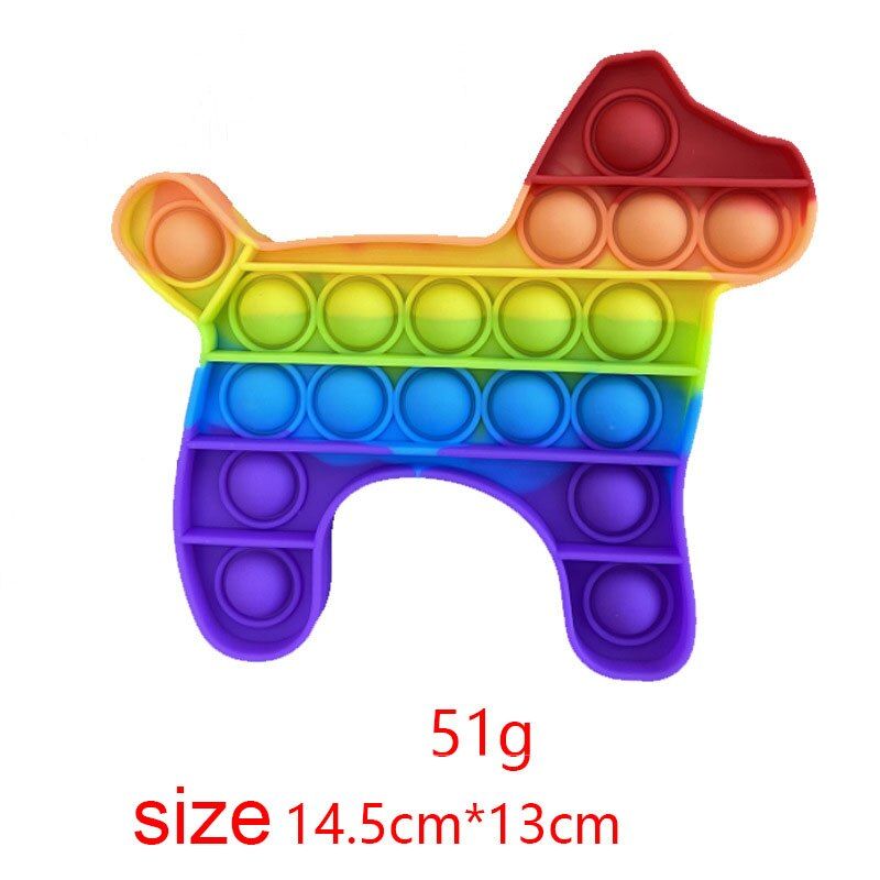 Rainbow Push Bubble Pops Fidget Sensory Toy for Autisim Special Needs Anti-stress Game Stress   Pop Fidget Toys