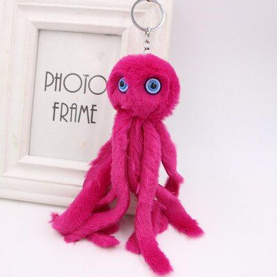 Three-Dimensio Keychain Octopus Plush Toy Octopus Hair Ball Pendant Ladies Bag Pendant Fur Jewelry Children Girl Gift