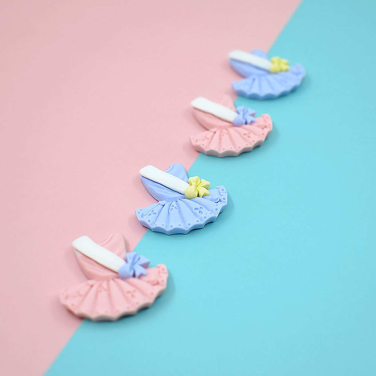 3Pcs Resin Cartoon Ballet Dance Dress Shoes Design DIY Dollhouse Play Toy Gift