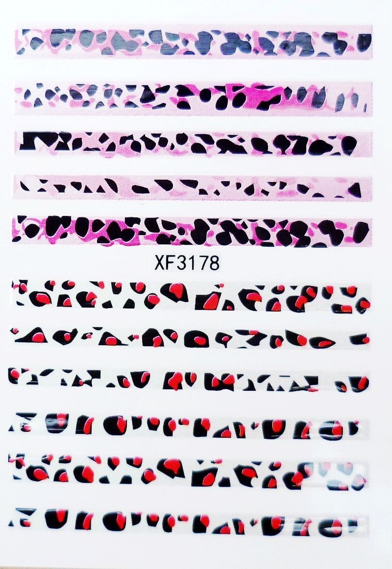 3D Nails Sticker Back Glue Cat Panda Sticker on Nails Decals Tips Manicure Design Decoration Leopard Stickers Accessories