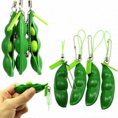 1 Pcs  Edamame Keychain Cute Mochi Bean Fidget Toy And Vent squeeze edamame