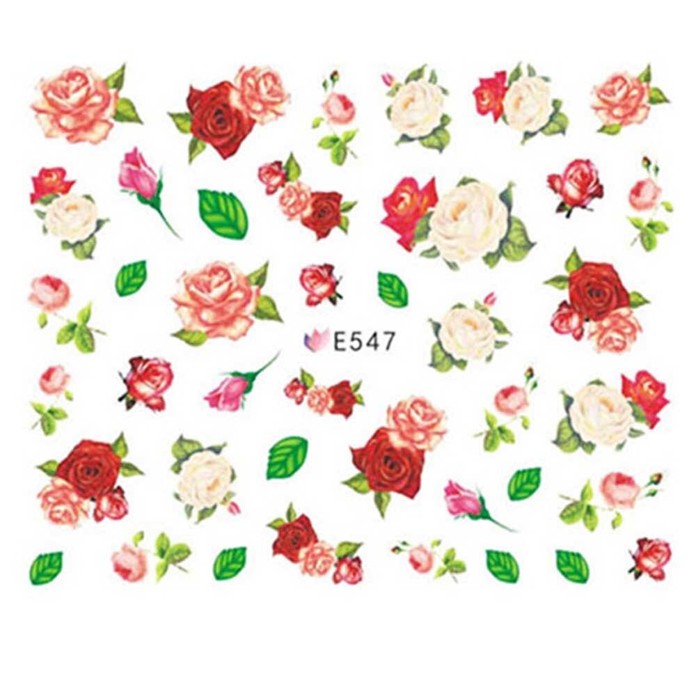 1 Sheet Red Floral Flower 3d Adhesive Nail Slider Stickers Super Thins Bloomy Rose Nail Art Decals Beauty Tips Decoration BEE550