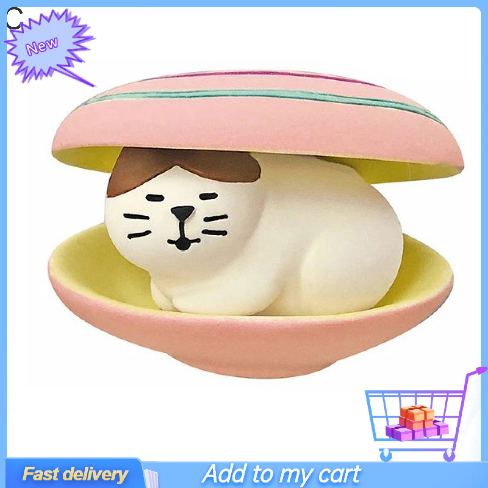 Mini Cat Toy Ocean Version Decoration Resin Miniature  Cat Figurine for Entertainment