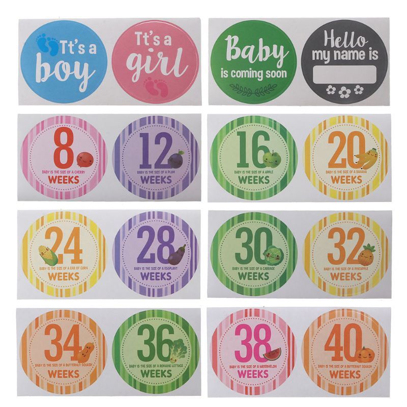 12 Pcs Women Photography Monthly Stickers Fun Lovely Baby Cartoon Girls Boys Month 1-12 Picture Frame Decoration Stickers
