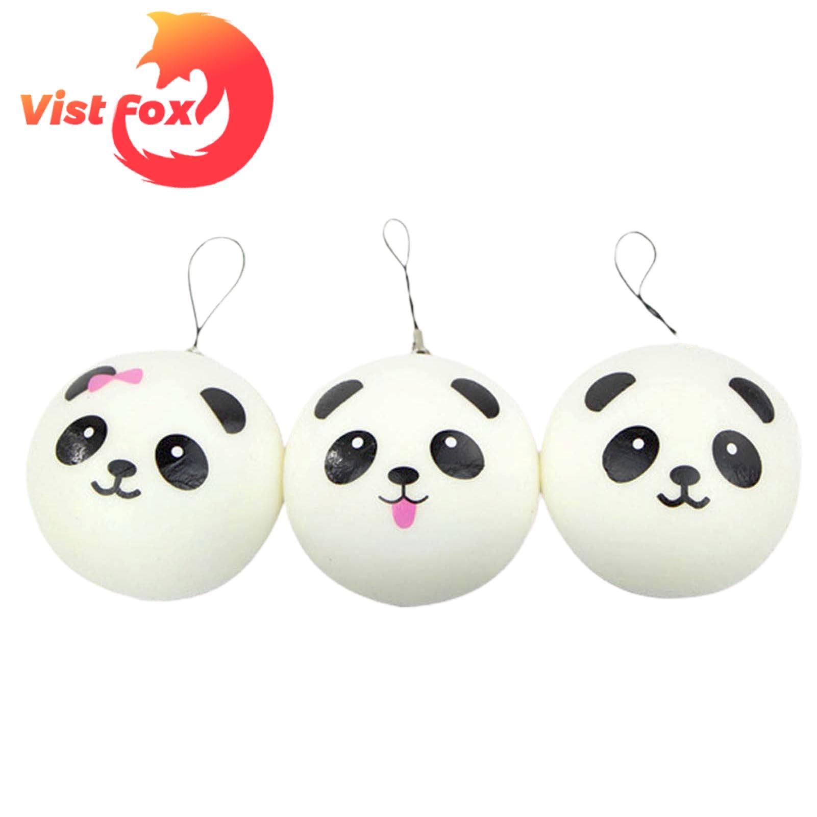 Stuffed Doll Key Ring Safe Slow Rebound Panda Pattern Bread Key Ring