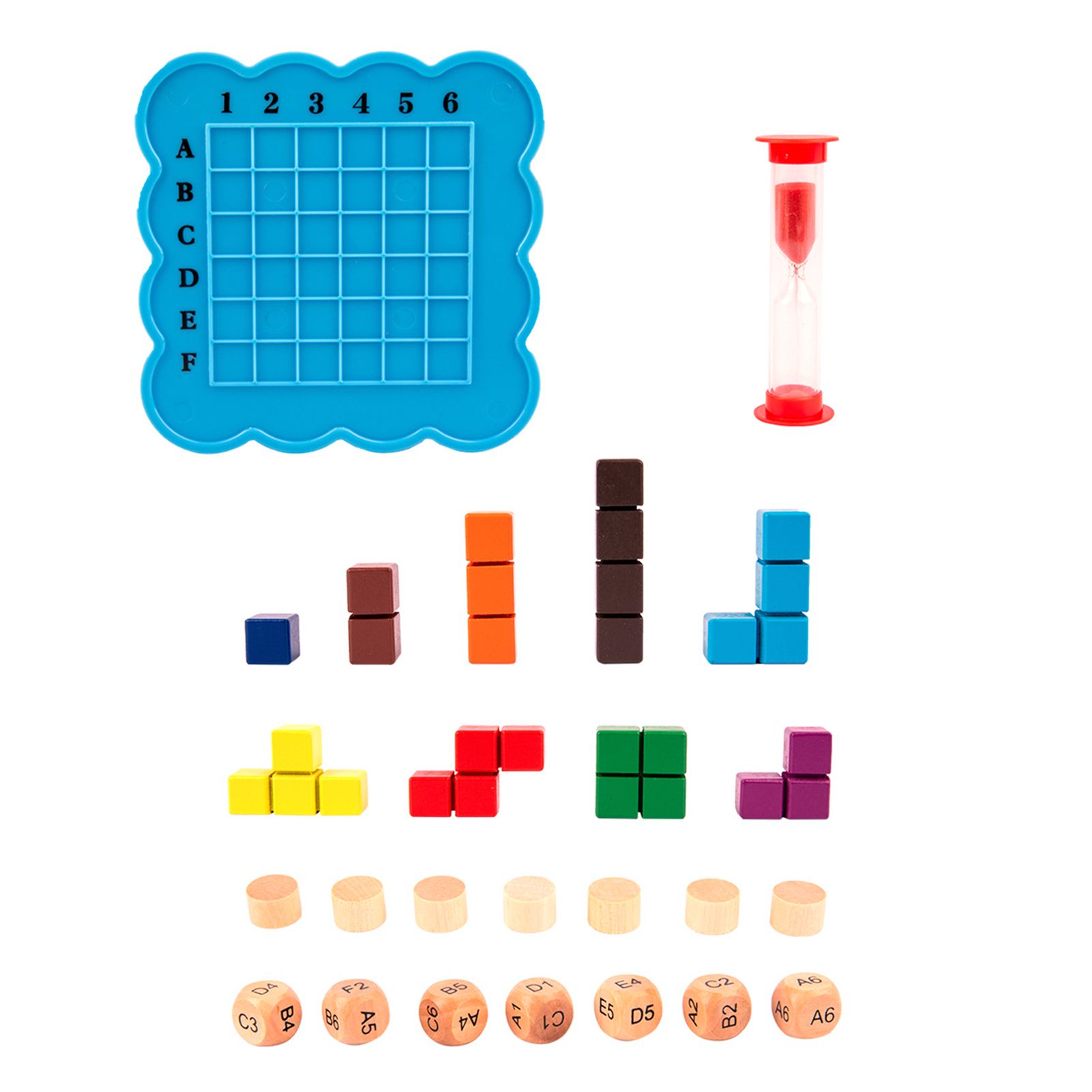 1 Set Building Block Smooth Edges Parent-child Interaction Wooden Cube Building Block Montessori Toy for Children