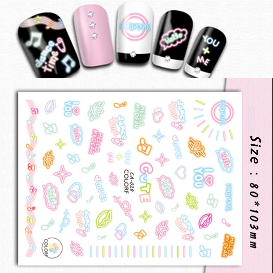 Vintage 3D Stickers Nail Art Decal Wraps spaper Fragments Personality Letter Slider Tips On Nails Decoration LYCA017-409