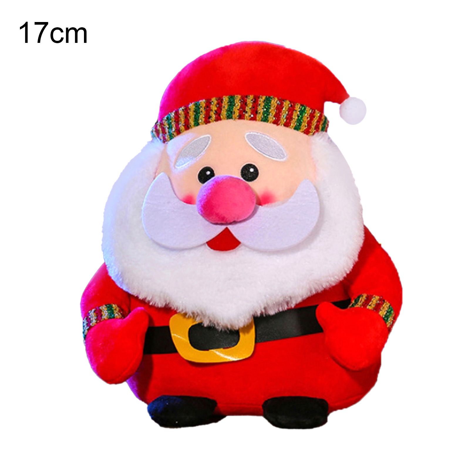 Colorful Santa Clause Toy Nondeformable Ring Bell Style Red Santa Clause Plush Toy for Home
