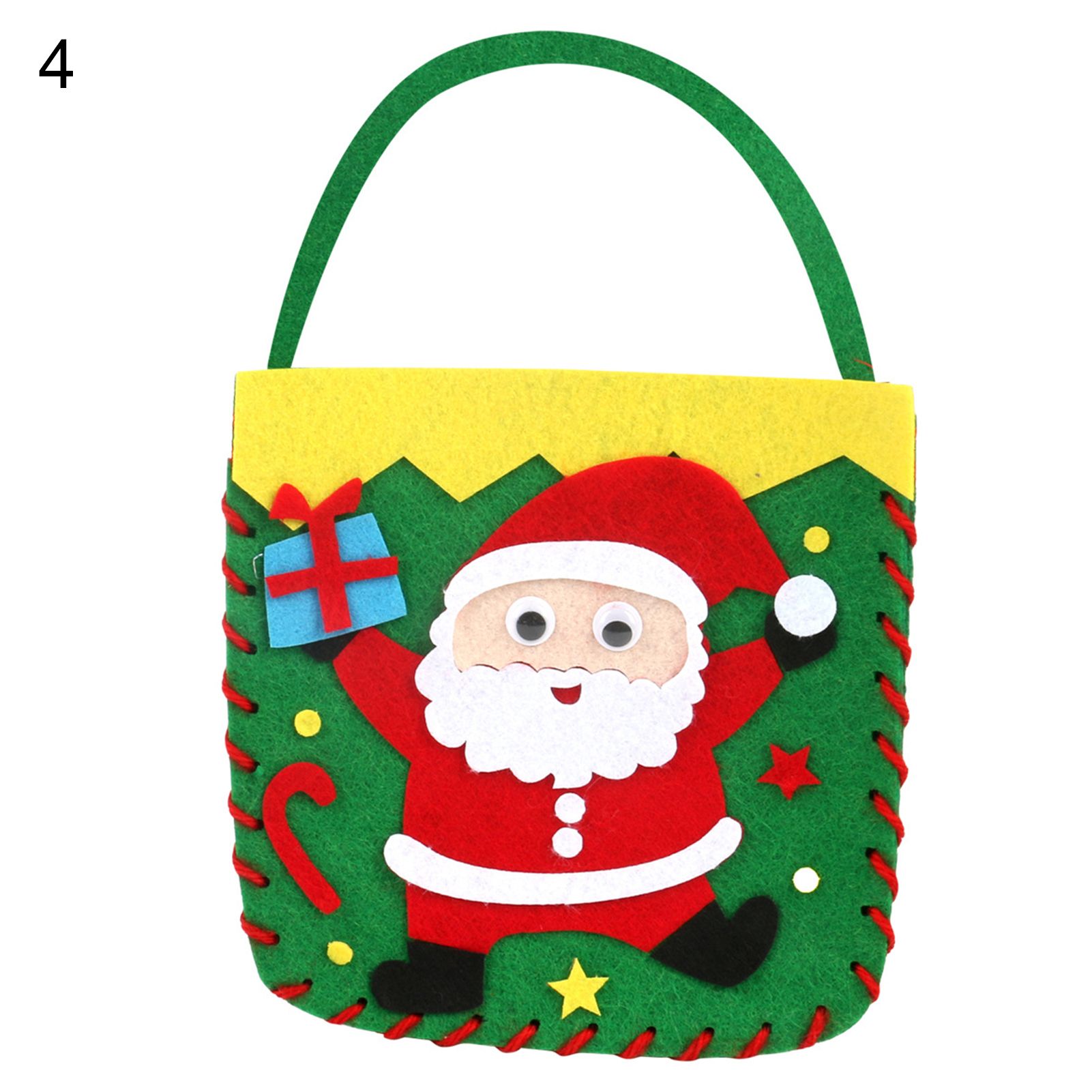 1 Set DIY Candy Bag Toy Adhesive Educational Craft Sewing Snowman Handbag Kit for Child