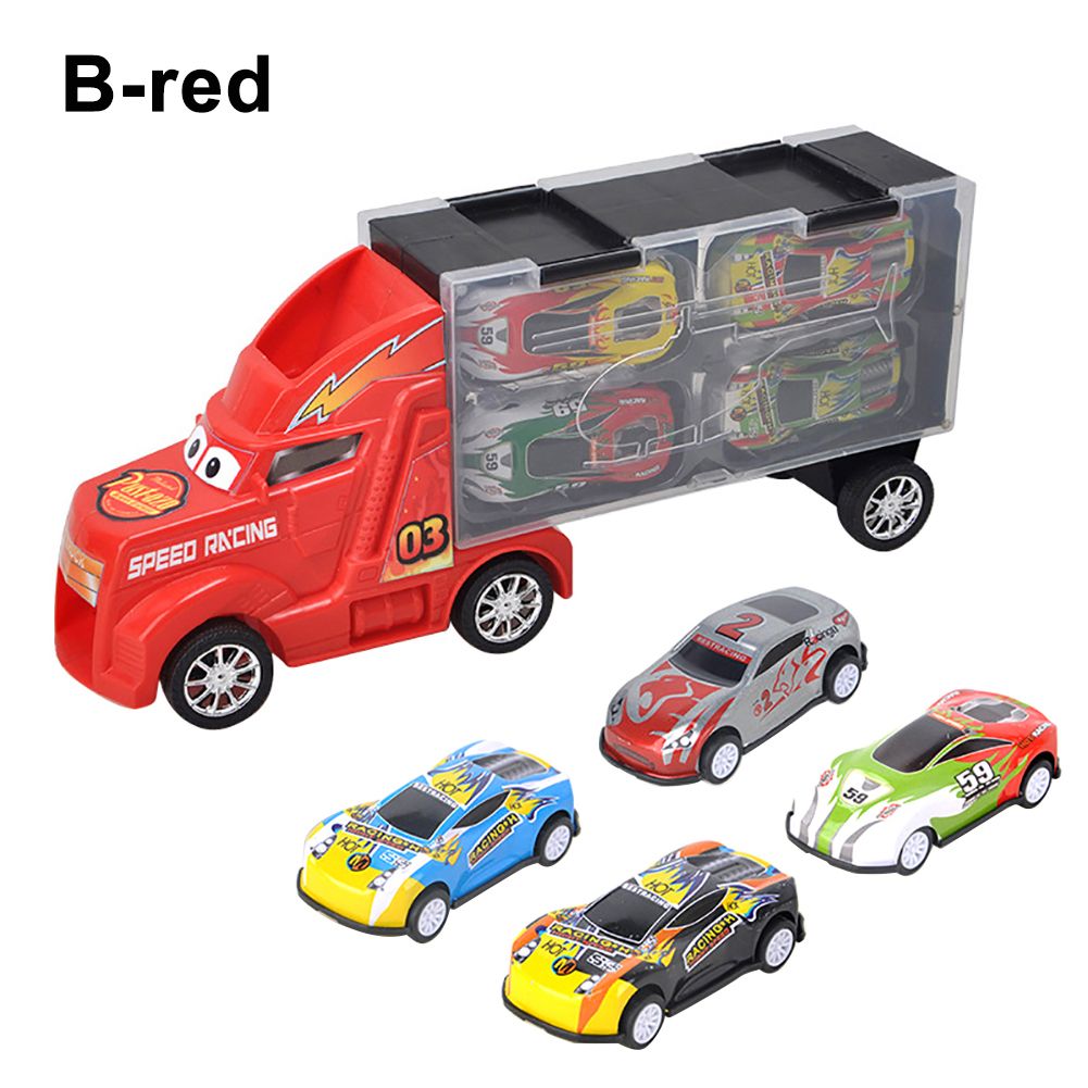 Container Truck Inertia Metal Car Diecast Model Birthday Gift Toy for Boy Kids