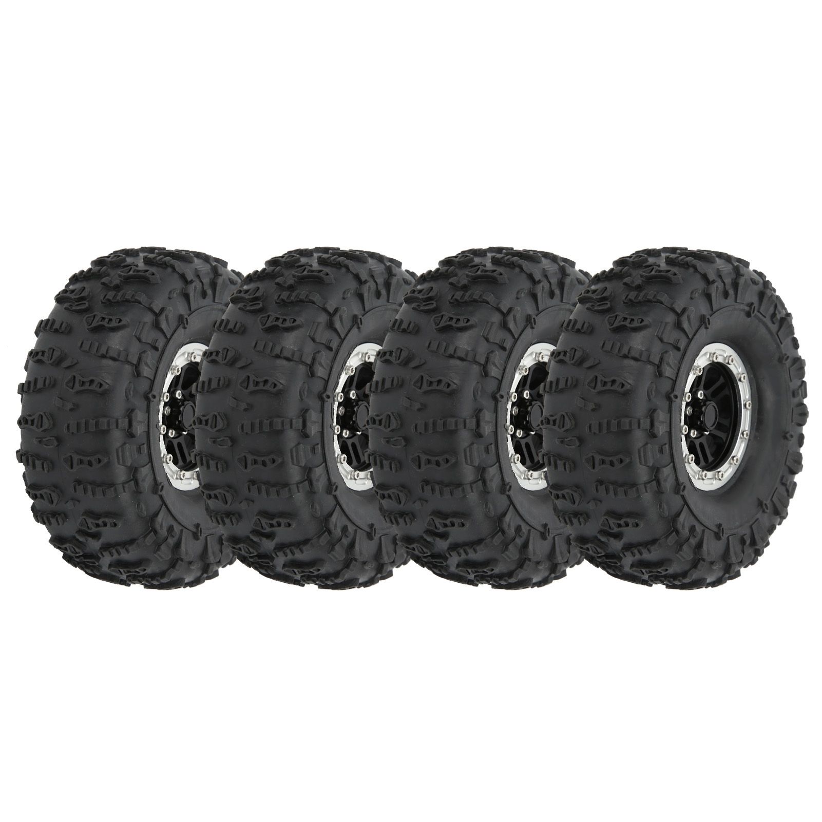 RC Tire 48mm 4Pcs Offroad for D90 F350 SCX10 1/10 Rubber + Alu Remote Control Car Hub Set Wheel Accessories