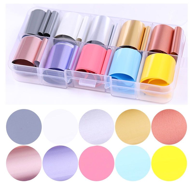 Nail Foil Set 16/14/10 Pcs Transparent AB Color Nail Art Transfer Sticker  DIY Sticker Decoration