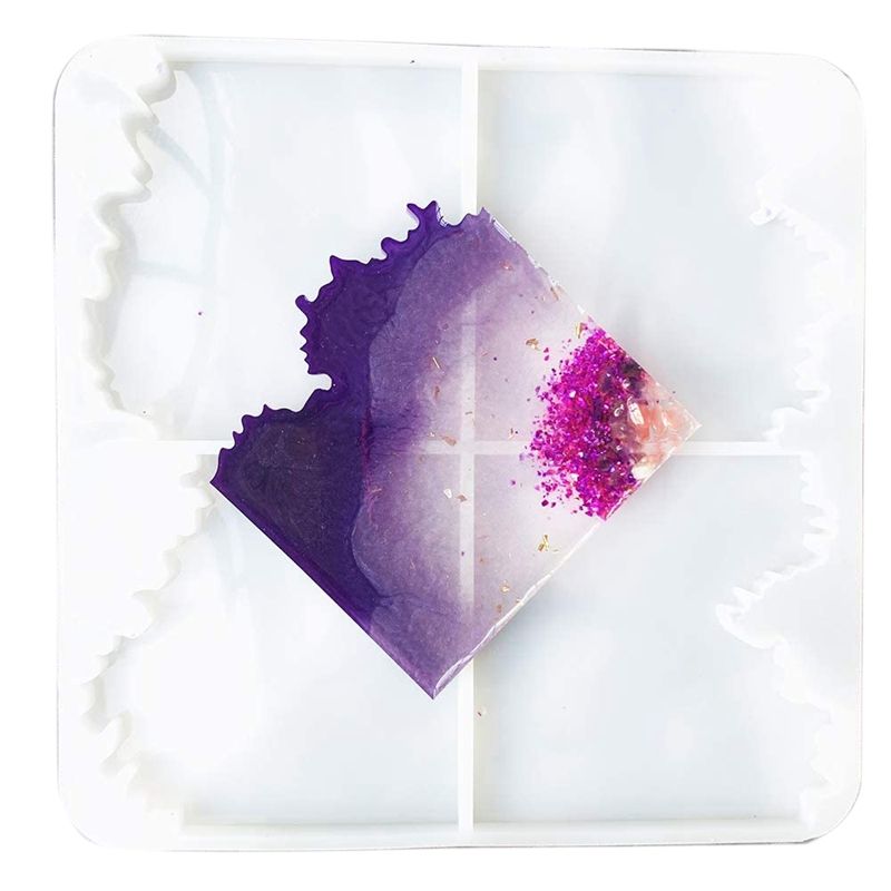 Resin Coaster Mold-Irregular Silicone Coaster Mold for Making -Thick Resin Coaster Mold for Resin and Polymer Clay