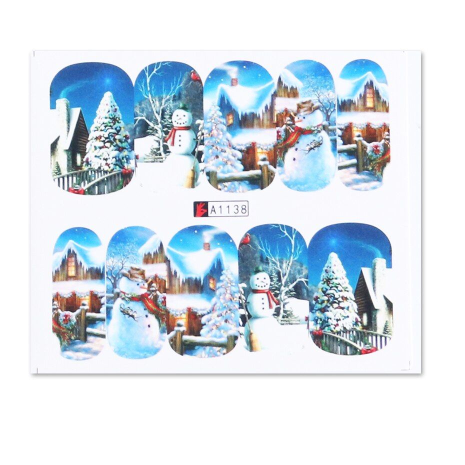 1/2/4pcs Winter Christmas Nail Art Sticker Santa Gift Snowflake Water Transfer Decals Sliders New Year DIY Manicure CHA1129-1176