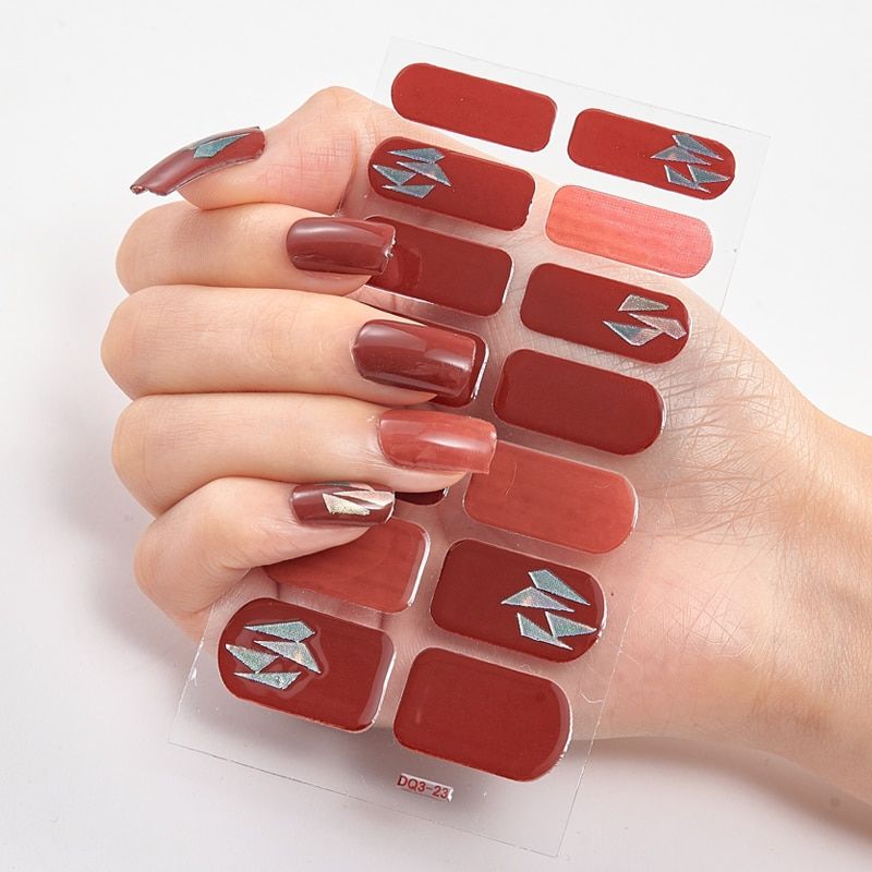 Four Sorts 0f Nail Stickers Self Adhesive Nail Sticker Designer Nail Foil Nail Stickers Designer Nail Strips Novidades Adesivos