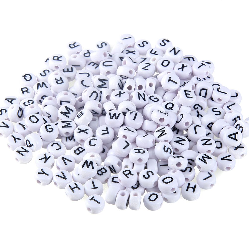 100Pcs English Alphabet Letter Beads DIY Bracelet Necklace Jewelry Accessories