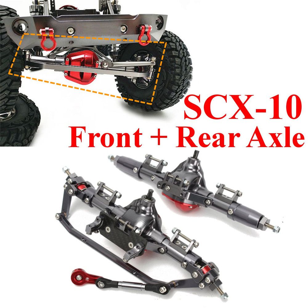 Yfashion 2PCS CNC Aluminum Front + Rear Rock Bridge Axle for AXIAL Honcho  SCX10 1/10 Rc Car Parts