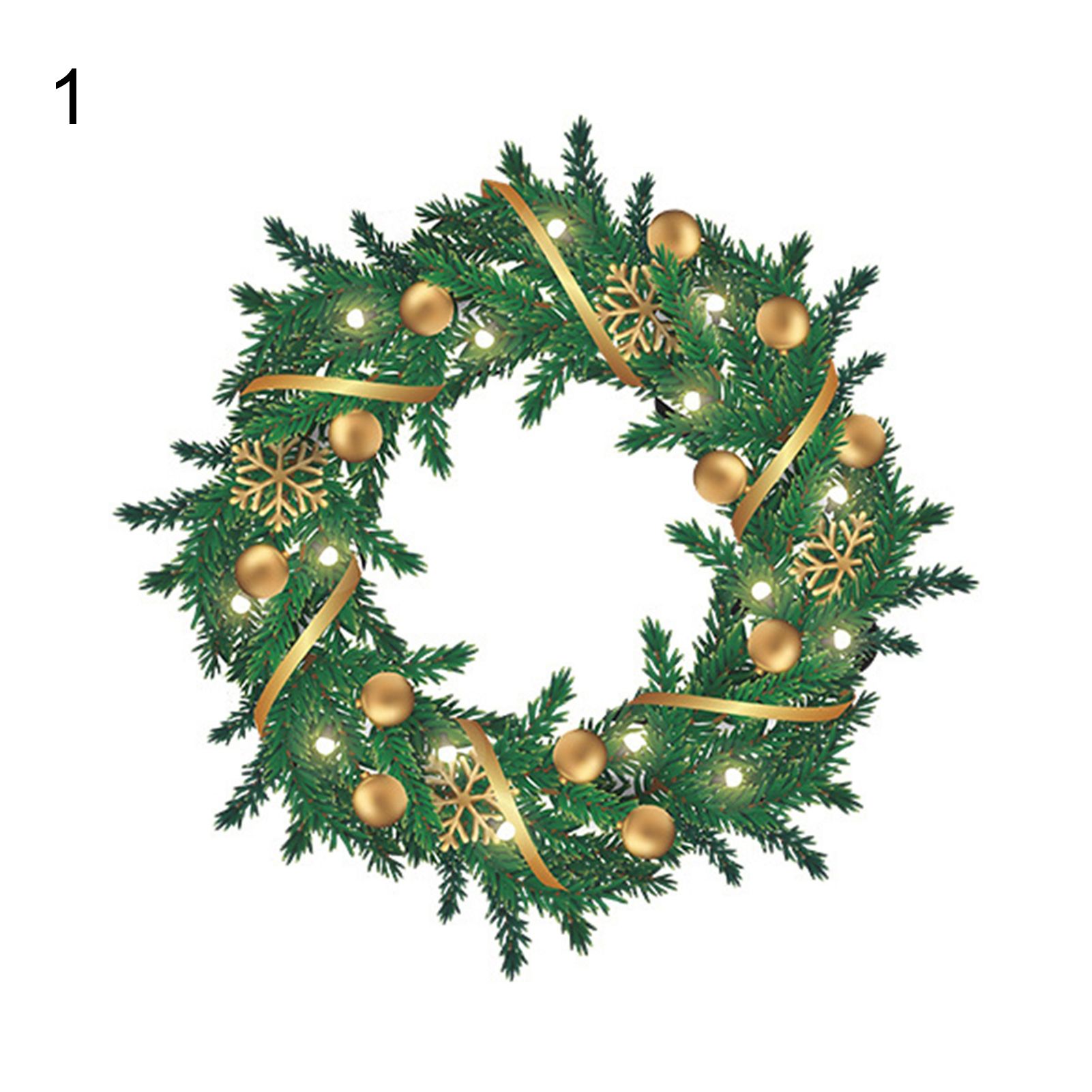 Window Mural Waterproof Christmas Wreath Pattern Wall Sticker
