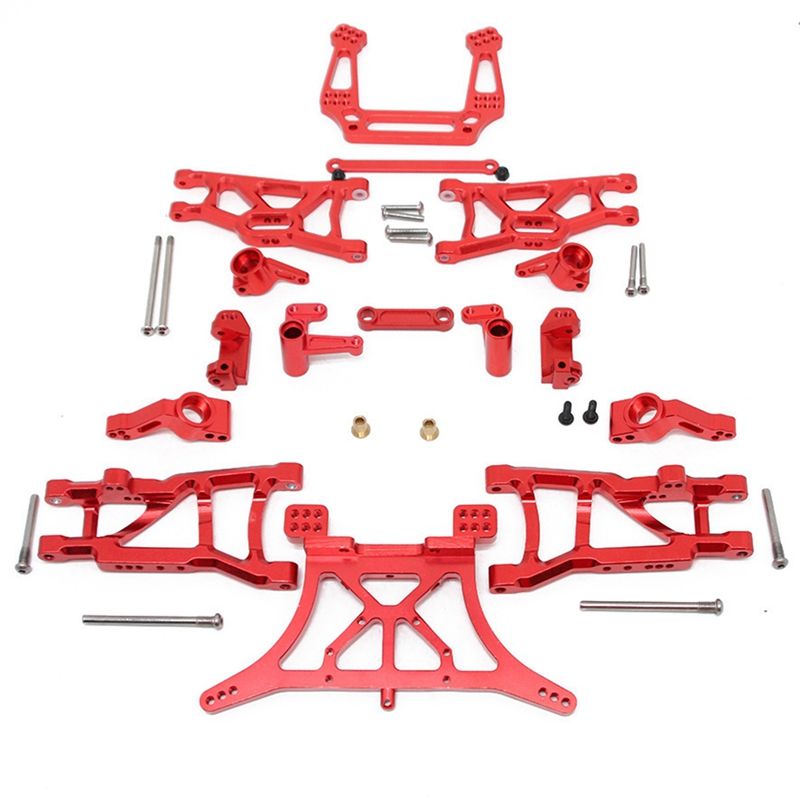 Upgrade Aluminum Alloy Chassis Arm C Seat Rear Stub Axle Parts Kit for 1/10 Traxxas 2WD Slash Rustler Stampede Parts