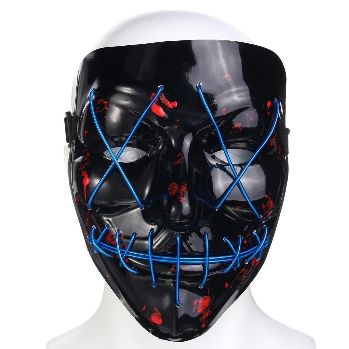 Cool Flashing EL Wire DJ Party Raver Festival Halloween Costume LED Mask Cosplay(null)