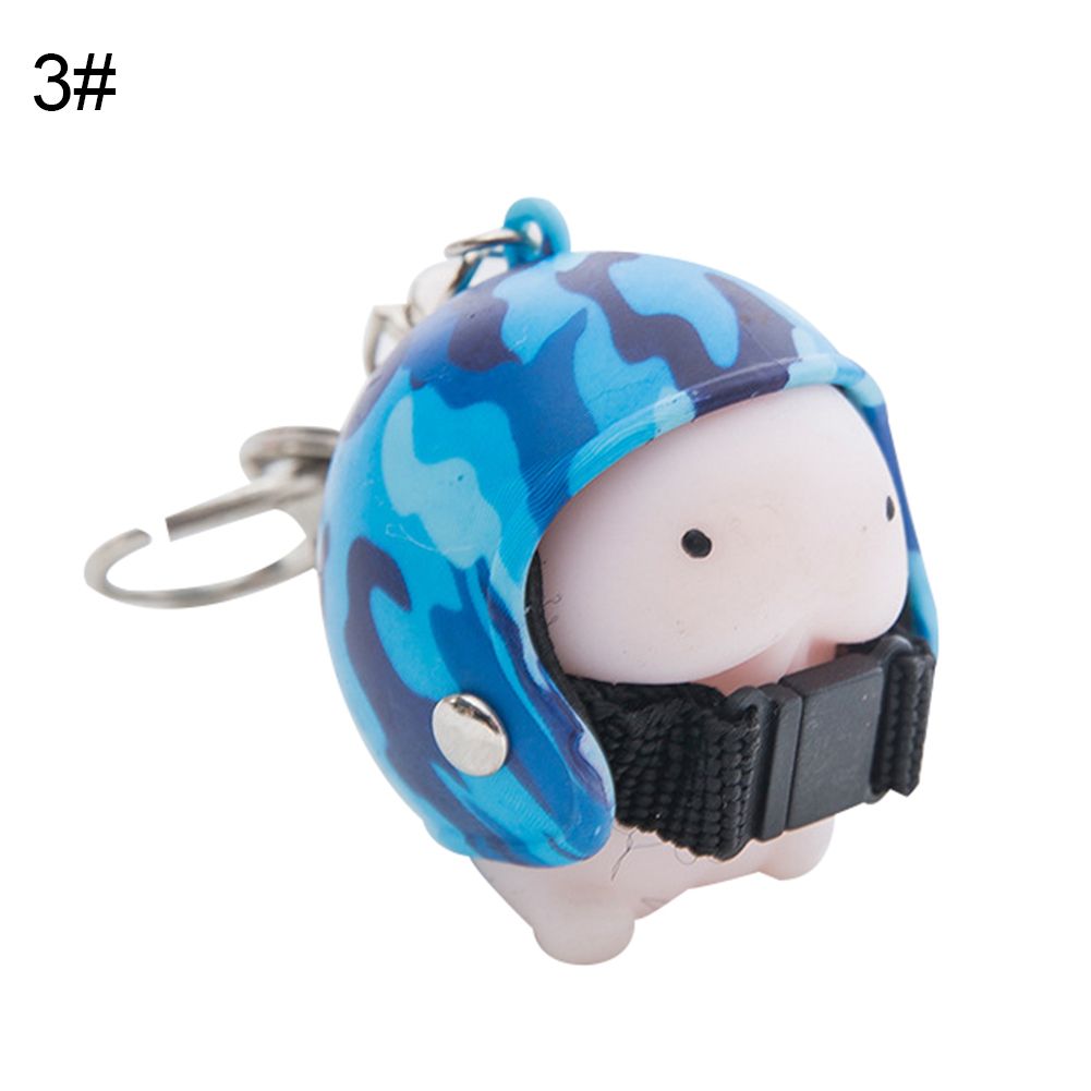 Soft Mochi Dingding with Helmet Pendant Toy Keychain Holder Car Interior Decor