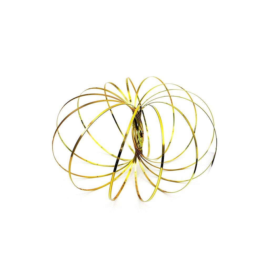Amazing Flow Ring Toys Kinetic Spring Toy 3D Sculpture Ring Funny Outdoor Game Intelligent Toy Fidget Spinner Metal Brinquedos